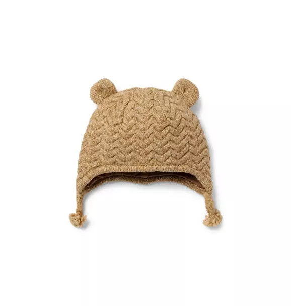 Baby Herringbone Knit Bear Ear Beanie | Janie and Jack