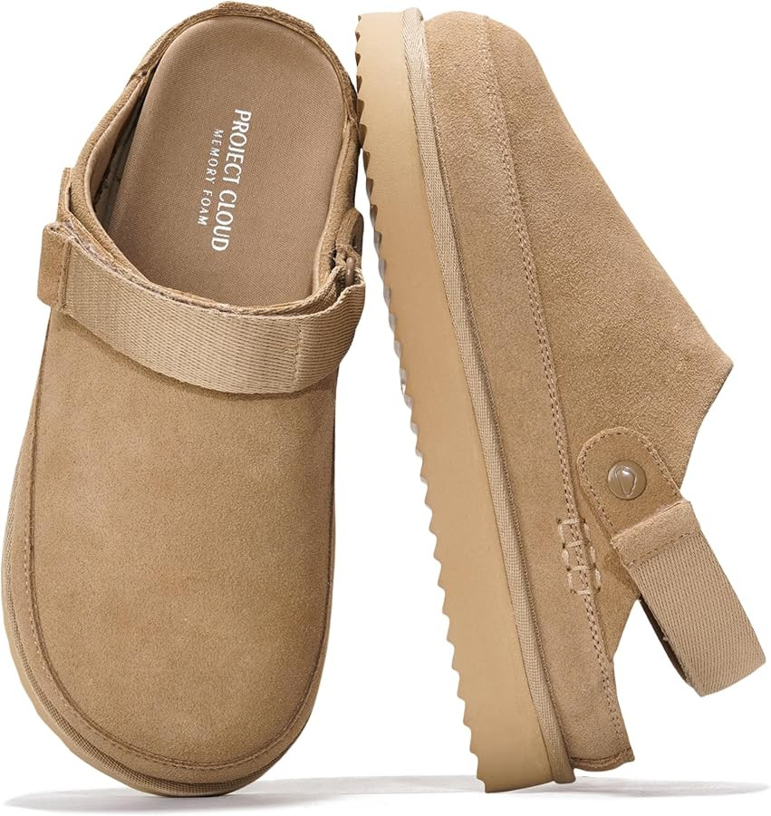 100% Genuine Leather Platform Mule Clogs for Women - Fall Shoes for Women | Amazon (US)