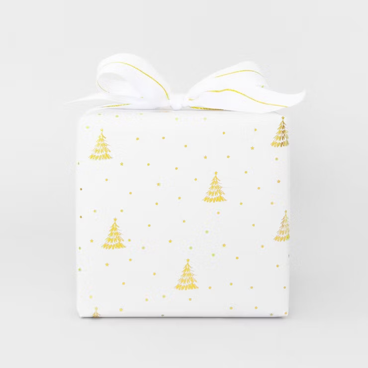 30 sq ft Gold Tree on White Gift Wrap - Sugar Paper™ + Target | Target