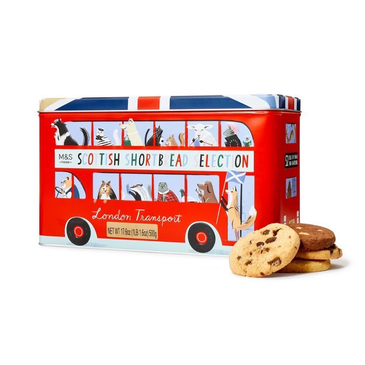 M&#38;S Scottish Shortbread Biscuit Bus Tin - 17.6oz | Target