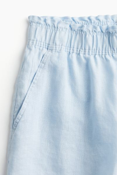 Linen Shorts - High waist - Short - Black - Ladies | H&M US | H&M (US + CA)
