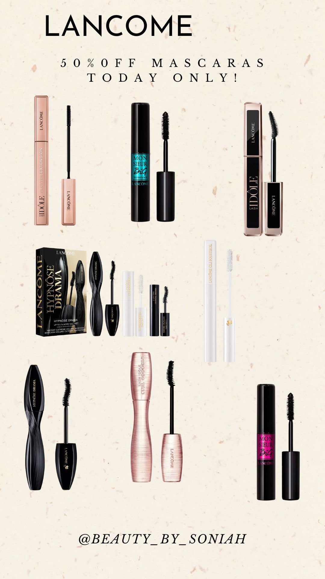 Today only!!
50%OFF all mascara!!
@lancome