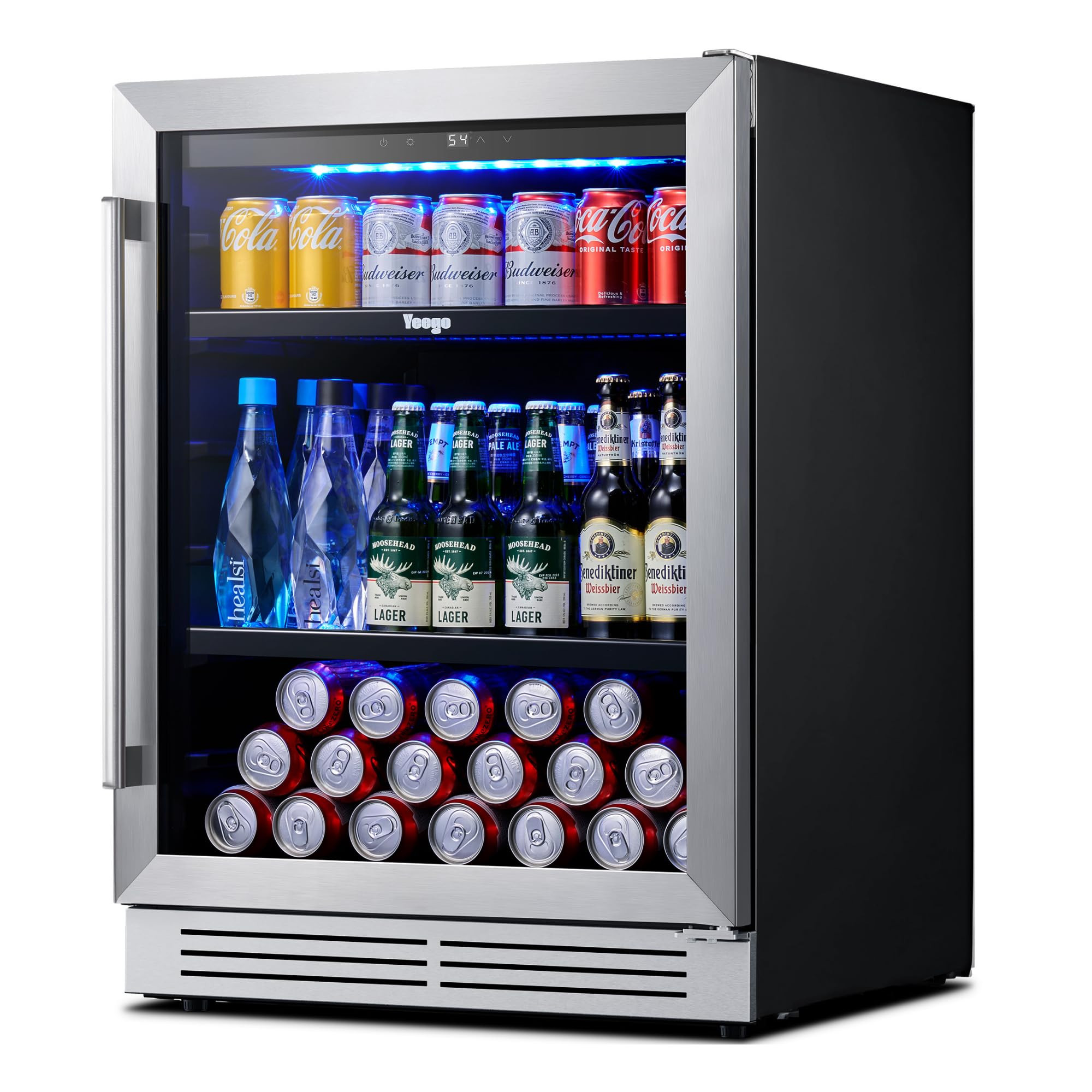 Yeego Beverage Refrigerator Cooler - 24 inch 180 Cans Mini Fridge with Glass Door, 34-54 ℉ Unde... | Amazon (US)