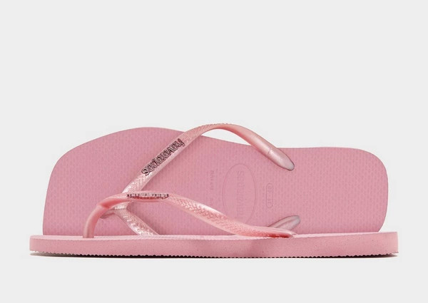 Havaianas Slim Square Logo Metallic Flip Flops Women's | JD Sports (UK)