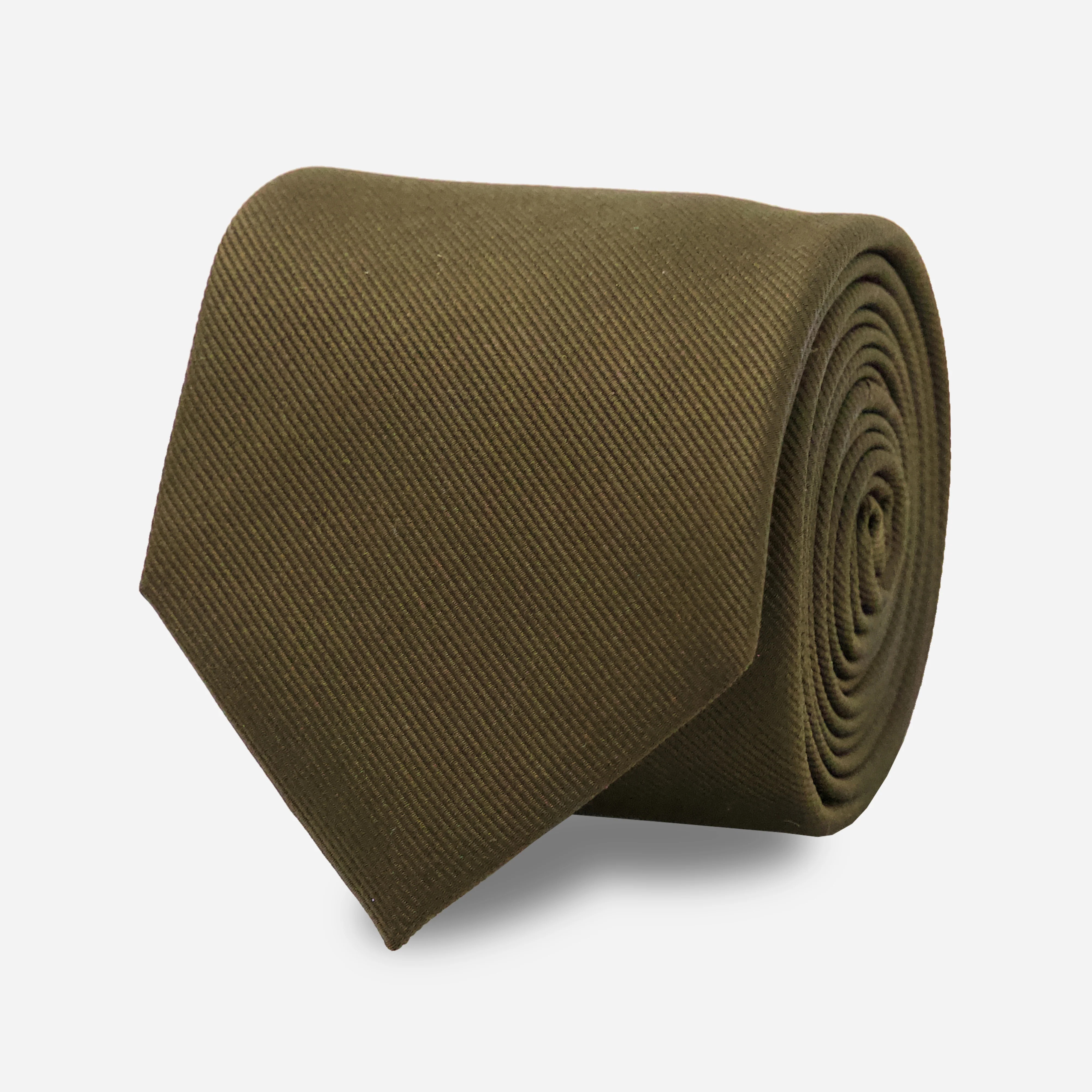 Grosgrain Solid Deep Olive Tie | Silk Ties | Tie Bar | The Tie Bar