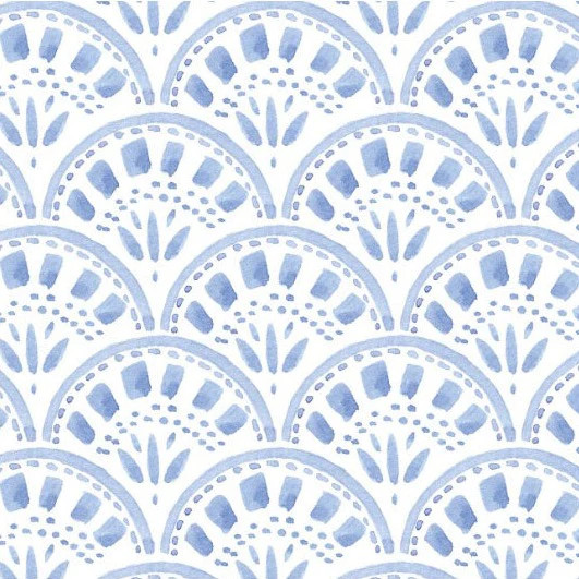 Riley Scallop Sky Blue Wallpaper | Cailini Coastal