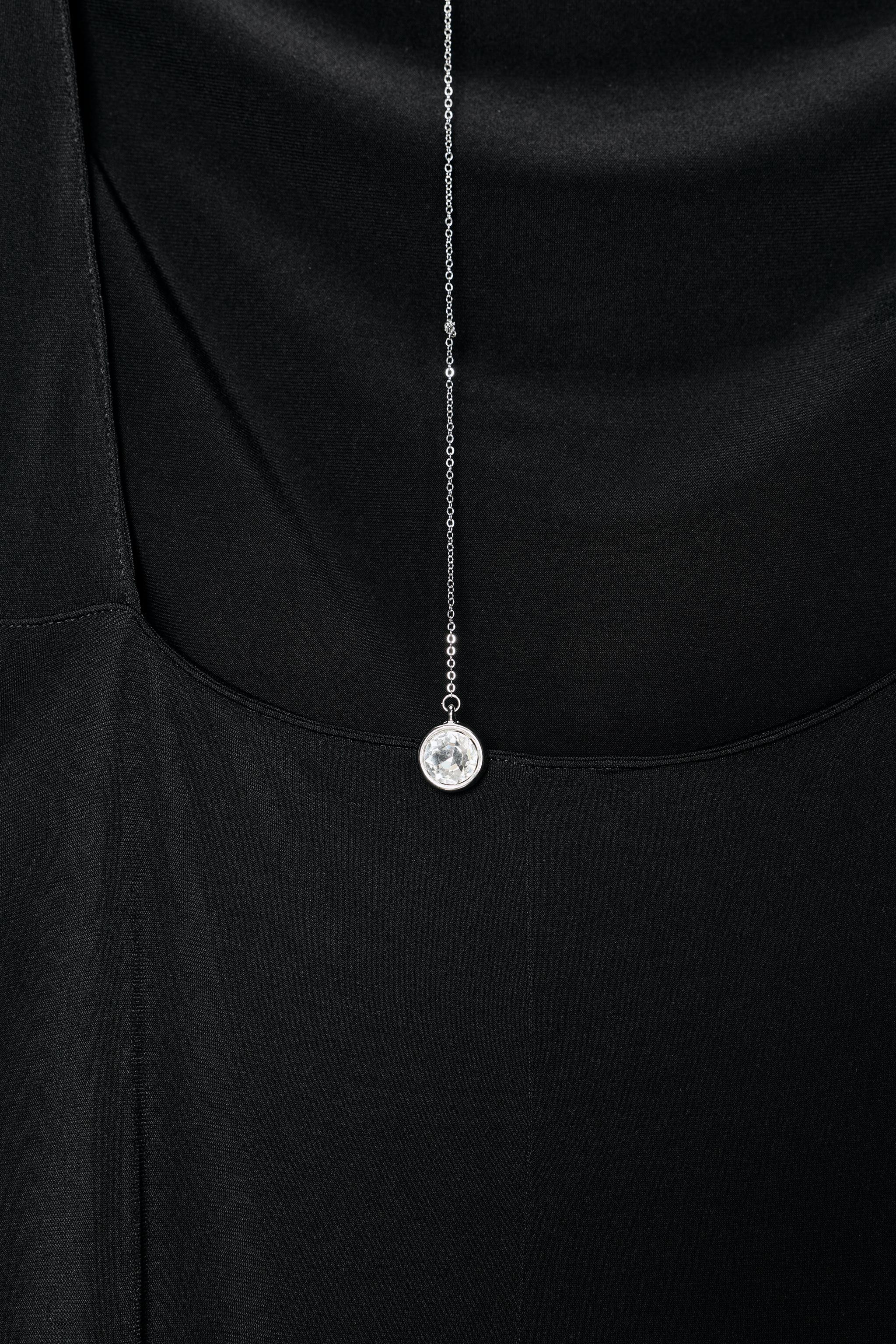 MIDI DRESS WITH DRAPED DETAIL AND JEWEL BACK | Zara UK