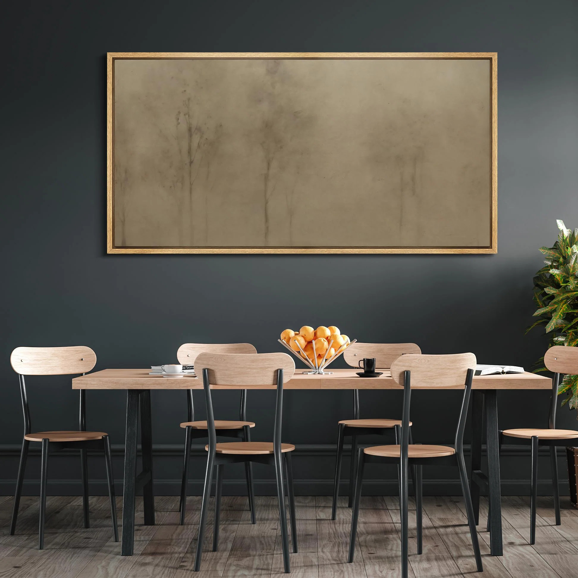 Minimal Landscape " Abstract Minimalist Foggy Trees Silhouette Rustic Retro Art Decor Extra Large... | Wayfair North America