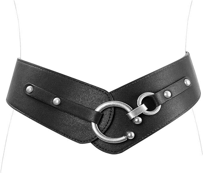 JASGOOD Women's Fashion Vintage Wide Elastic Stretch Waist Belt With Interlock Buckle Halloween B... | Amazon (US)