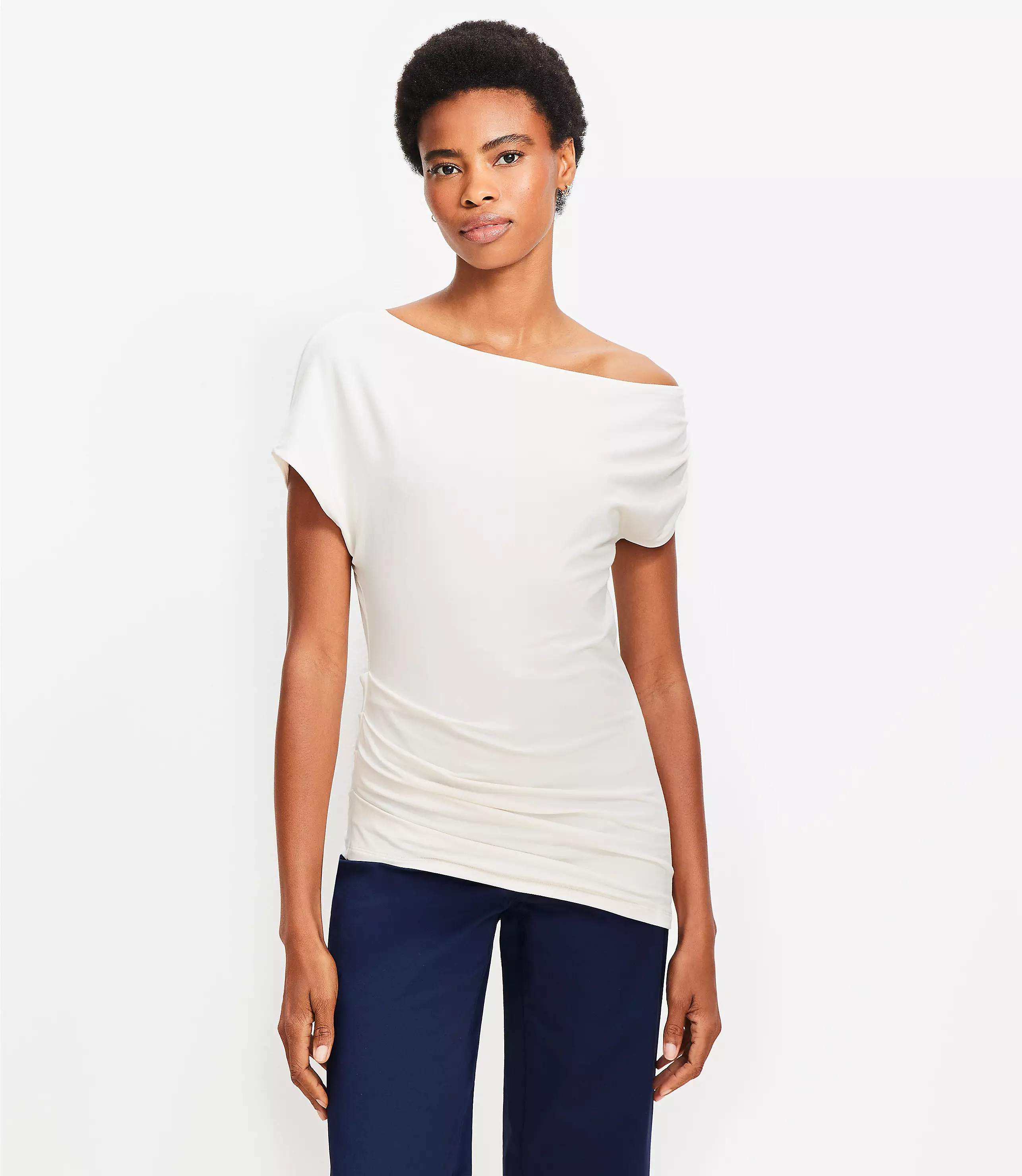 Asymmetrical Ruched Top | LOFT