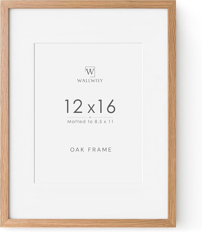NATURAL SOLID OAK PICTURE FRAME: Crafted from natural North American white oak wood, this 12x16 p... | Amazon (US)