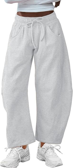 SeekMe Womens Barrel Leg Drawstring Elastic Waist Sweatpants with Pockets | Amazon (US)