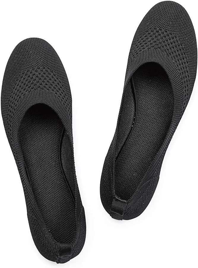 Frank Mully Women’s Ballet Flat Shoes Knit Dress Shoes Round Toe Slip On Ballerina Walking Flat... | Amazon (US)