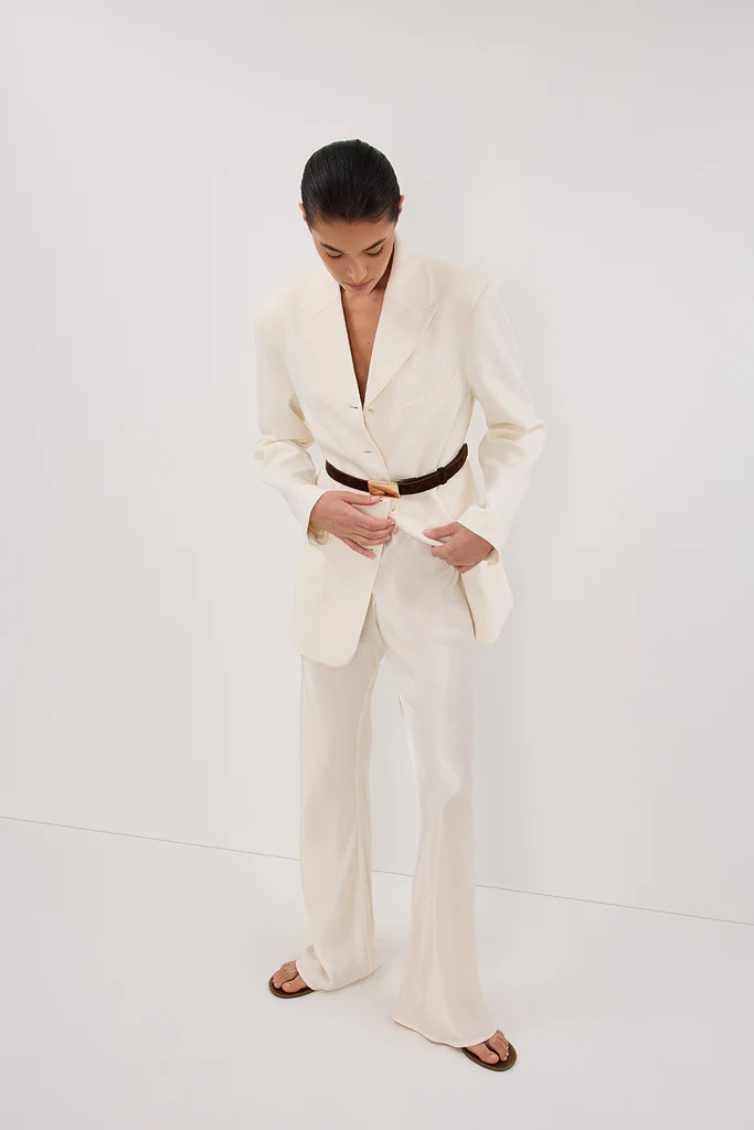 MYKA CREAM SATIN PANT | DISSH