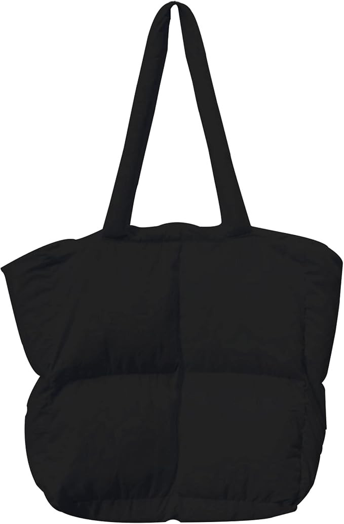 Women Large Quilted Puffer Tote Bag Soft Padded Down Winter Handbag Space Totes Puffer Shoulder B... | Amazon (US)