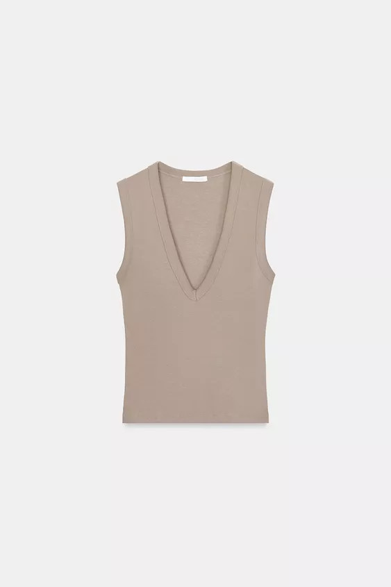 COTTON V-NECK T-SHIRT | Zara UK
