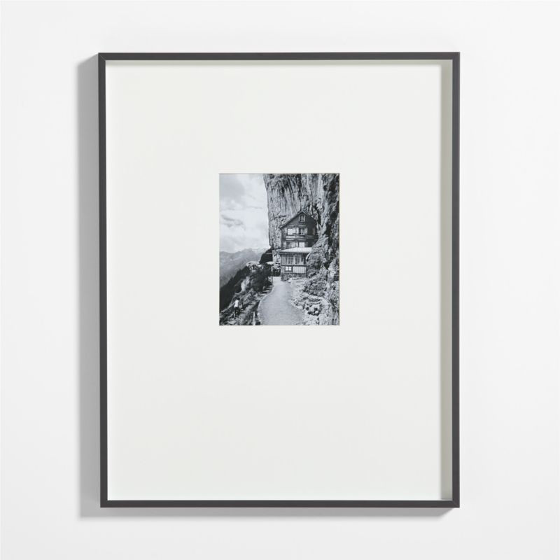 Brushed Black Metal Picture Frame with White Mat 8x10 + Reviews | Crate & Barrel | Crate & Barrel