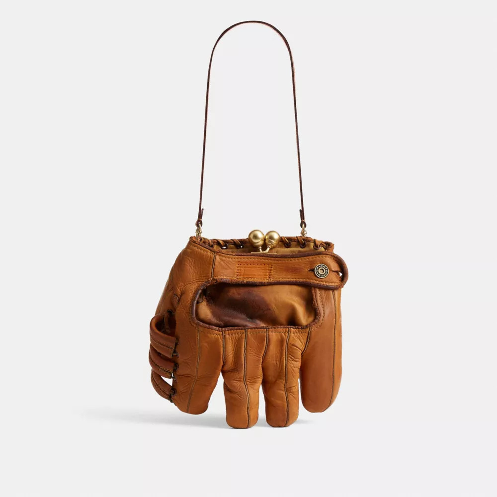 Baseball Glove Kisslock Frame Bag In Repurposed Leather | Coach (US)