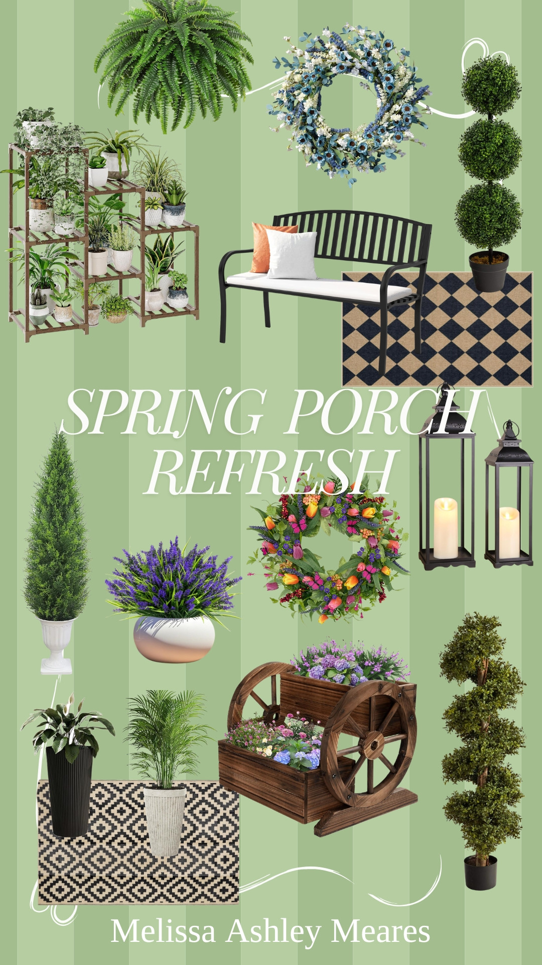 Spring Porch Refresh 🌸
It’s officially porch season and I’m ready for it 🙌

I pulled together some easy ways to refresh your porch for spring. Nothing complicated, just simple updates that make a huge difference ✨

outdoor rug, outdoor bench, porcch decor, topiary, faux greenery, faux flowers, fake flowers, outdoor wreath, porch lanterns, fake hanging fern, plant stand, wooden wagon planter box, garden planter, tall planter, resin planter

#LTKSpring #PorchRefresh #SpringDecor #OutdoorLiving #CozyHome #FrontPorch #HomeInspo #SeasonalDecor #OutdoorDecor #LTKFinds 

 #LTKSeasonal #LTKHome