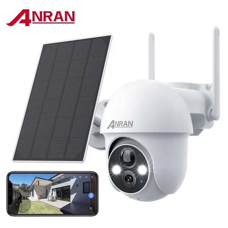 2K Solar Security Camera with Spotlight, ANRAN 360\u00b0 View Wireless Outdoor Camera, Waterproof... | Walmart (US)