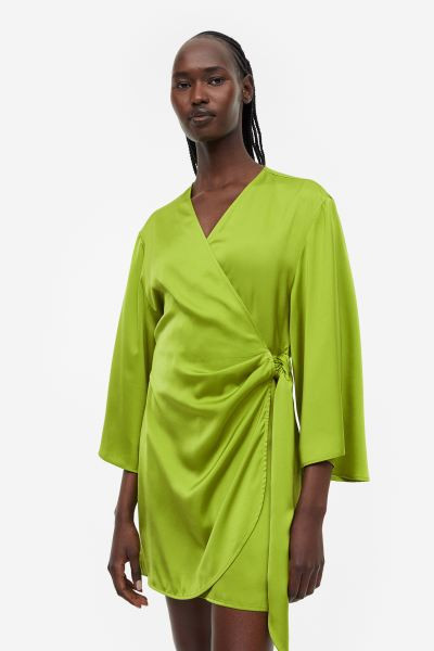 Satin Wrap-front Dress | H&M (US + CA)