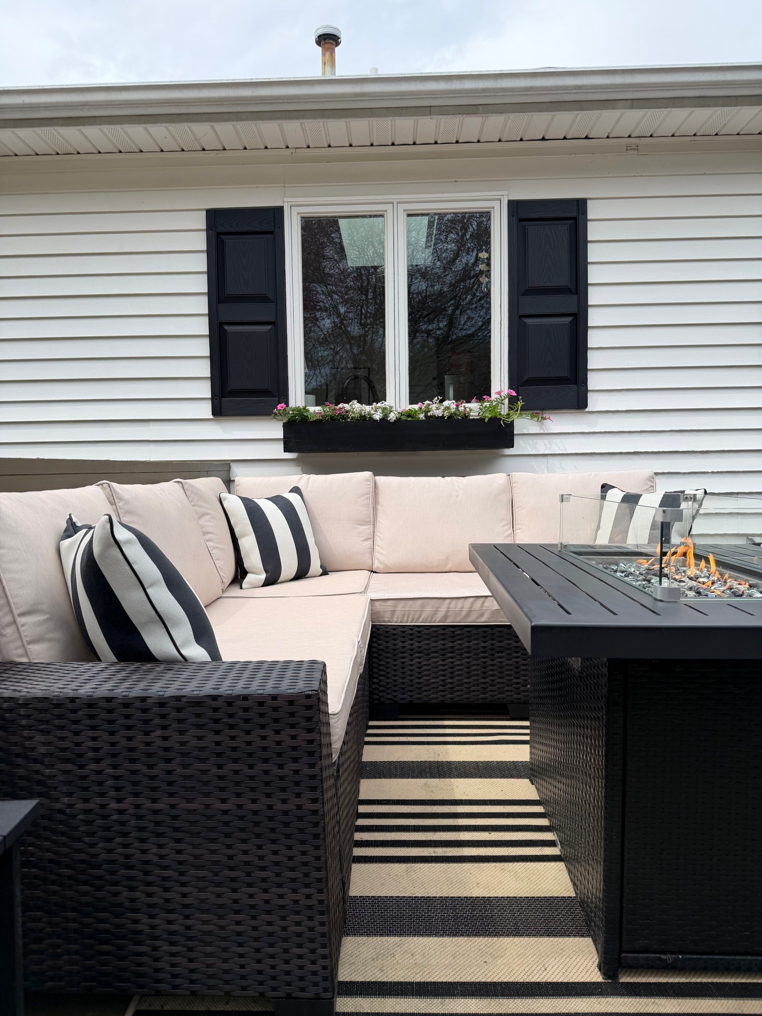 NEW outdoor sectional & fire table!☀️

#LTKSeasonal #LTKSaleAlert #LTKHome