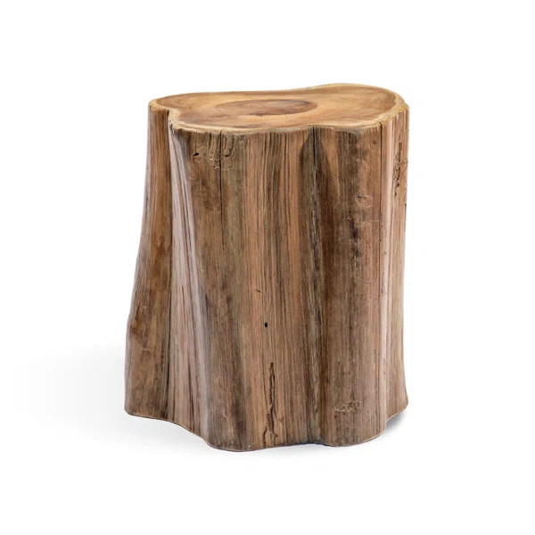 Teak Wood Tree Section Accent Stool | Wayfair North America