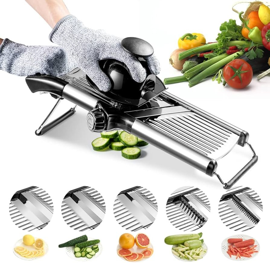 Mandoline Slicer for Kitchen, Weltonhm julienne vegetable slicer for carrot, cheese, potato and v... | Amazon (US)