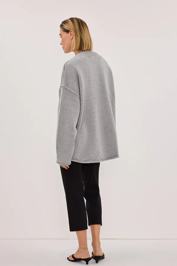 FLINT SILVER V NECK KNIT JUMPER | DISSH