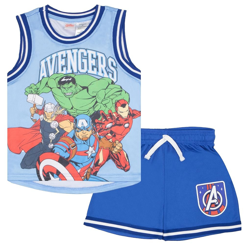 Marvel Avengers, Spider-Man Boys Basketball Jersey & Shorts Matching Set, 2-Piece Superhero Sport... | Amazon (US)