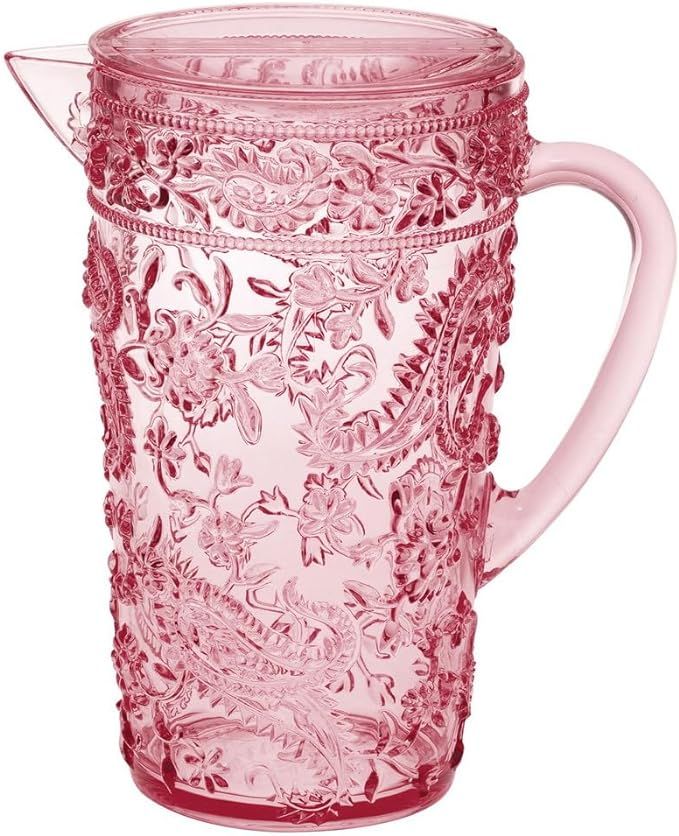 Leading Ware 2.5 Quarts Water Pitcher with Lid, Paisley Unbreakable Plastic Pitcher, Drink Pitche... | Amazon (US)