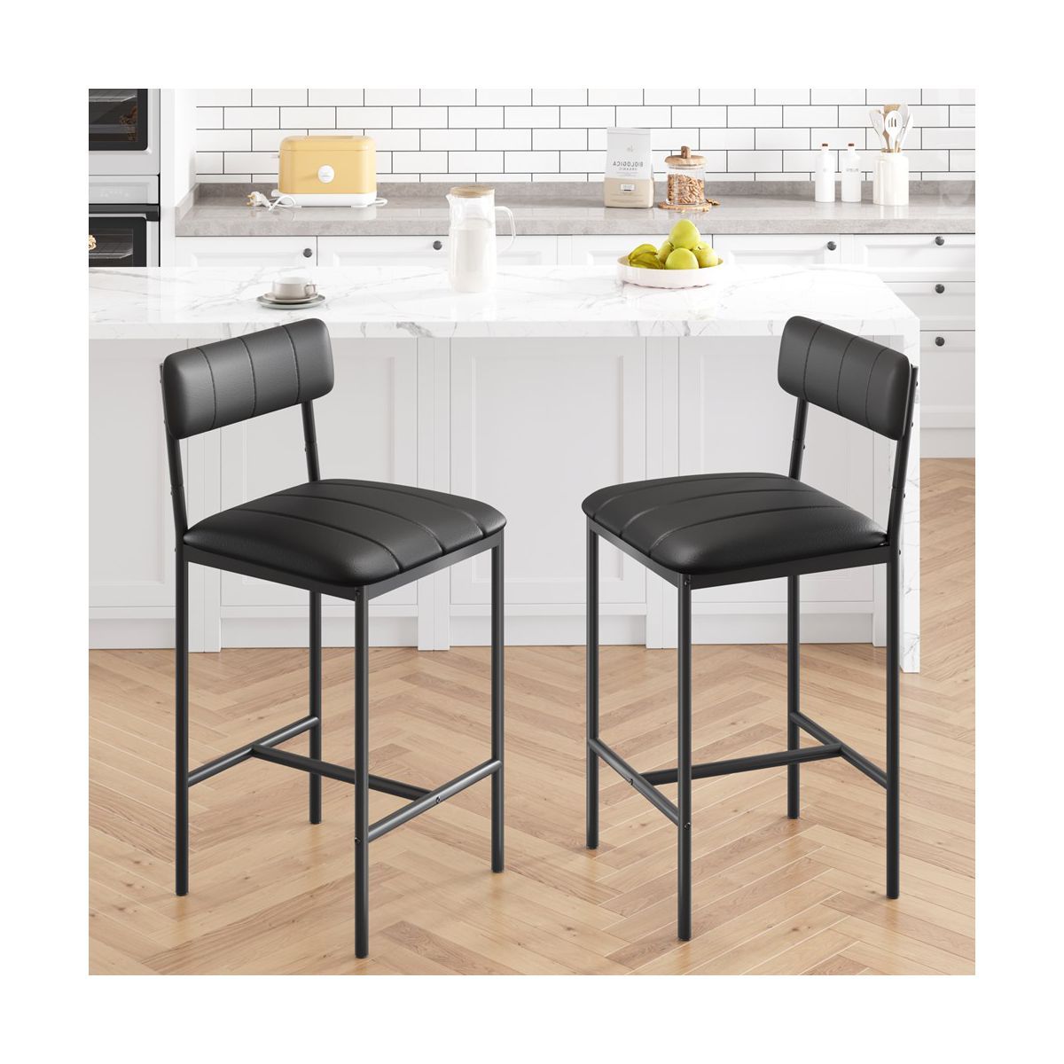 Whizmax Bar Stools Set of 2, Counter Height Bar Stools with Footrest for Kitchen Island, Apartmen... | Target