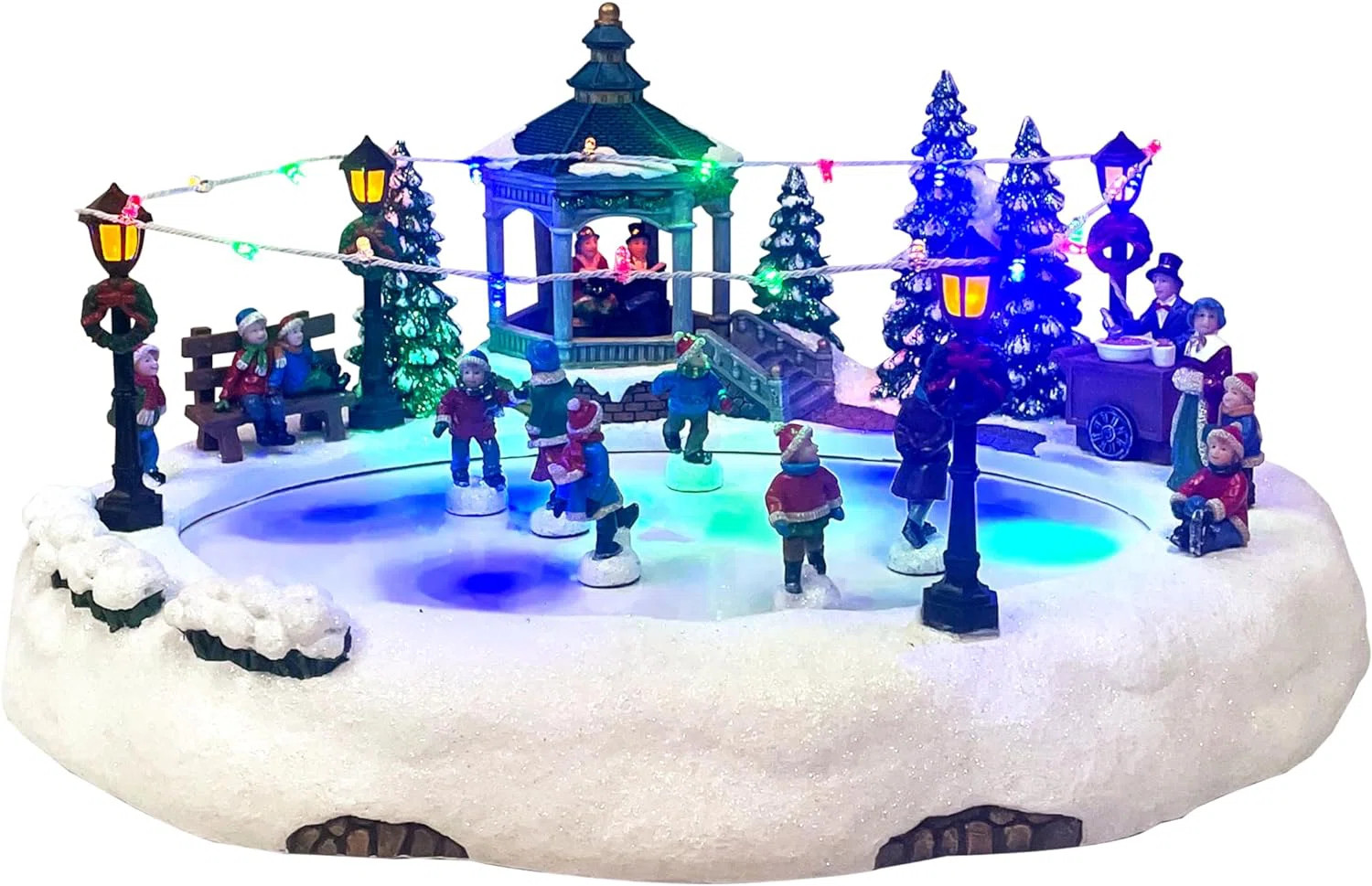 7.28”H Animated Skating Pond (Moving Skaters) - LED, 8 Music, Adapter or BO - Hand-Painted Resi... | Wayfair North America