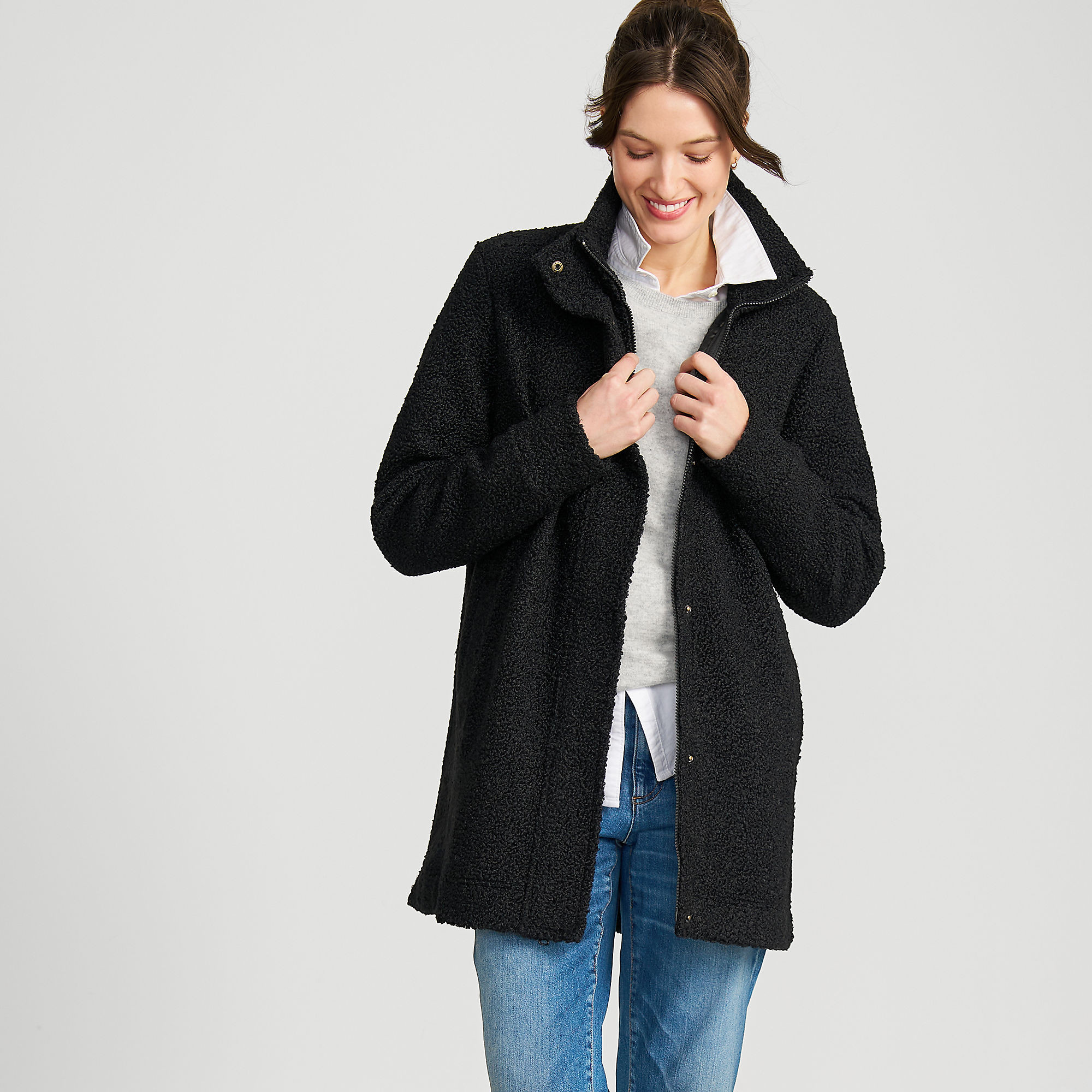 Women's Boucle Fleece Coat | Lands' End (US)