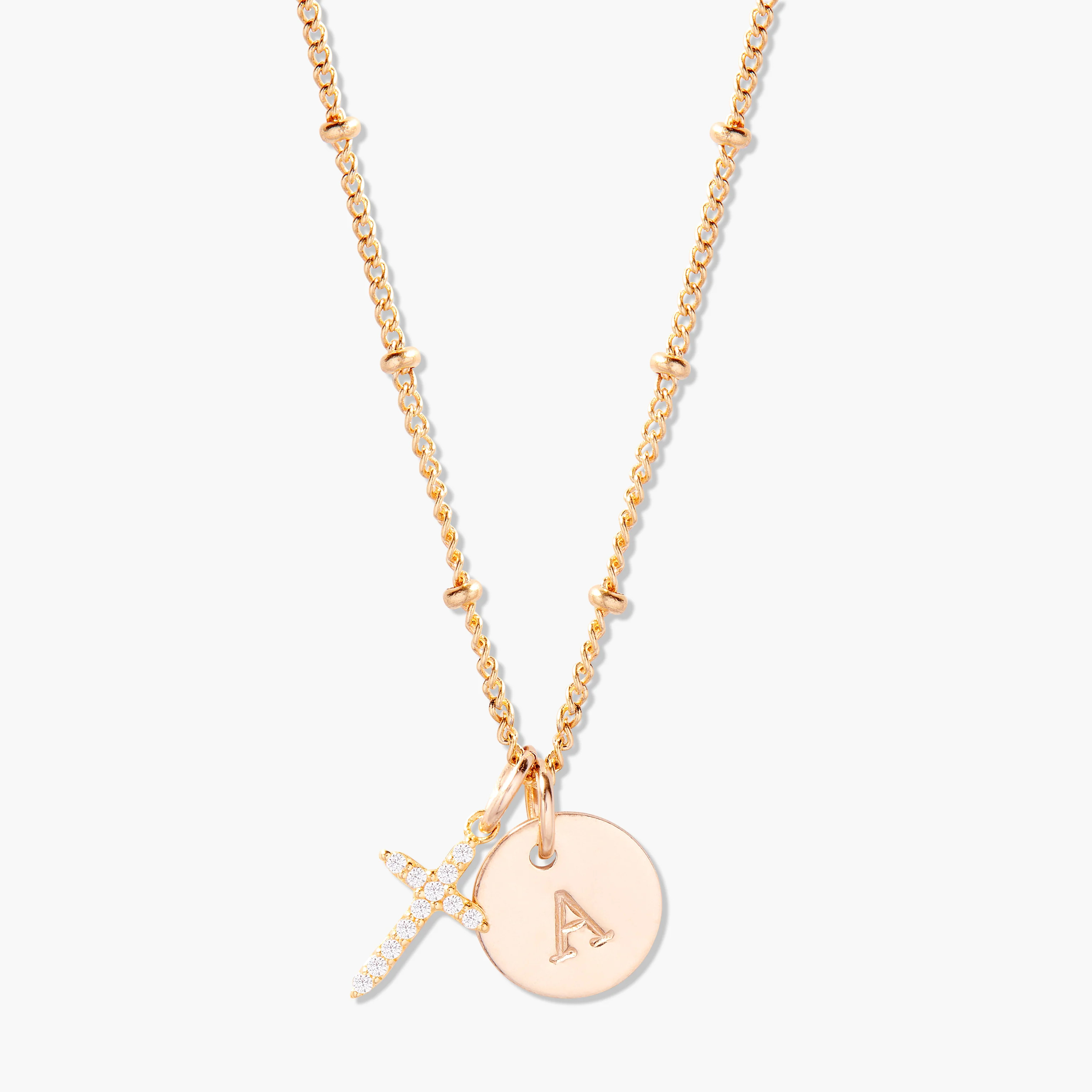 Josephine Initial Cross Pendant | Brook and York