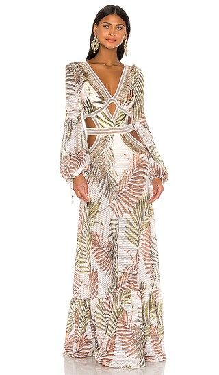 Palmeira Long Sleeve Crochet Beach Dress in Ivory | Revolve Clothing (Global)