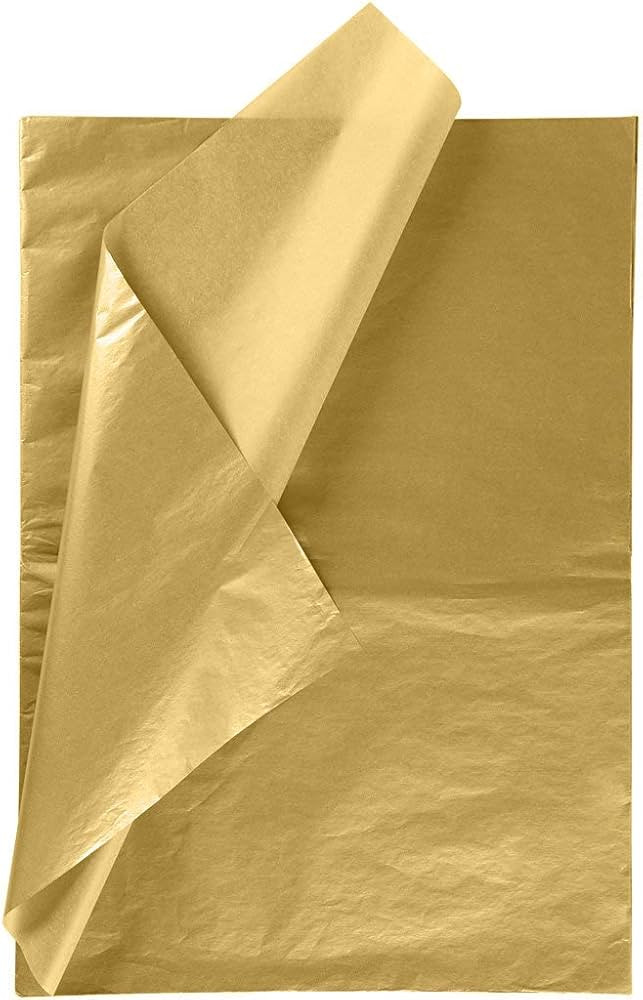 RUSPEPA Gift Wrapping Tissue Paper - Metallic Gold Tissue Paper for DIY Crafts,Pack Bags - 19.5 x... | Amazon (US)