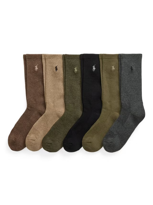 Ralph LaurenPolo Ralph Lauren Autumn Shades Socks, Pack of 6, Brown Multi | John Lewis (UK)