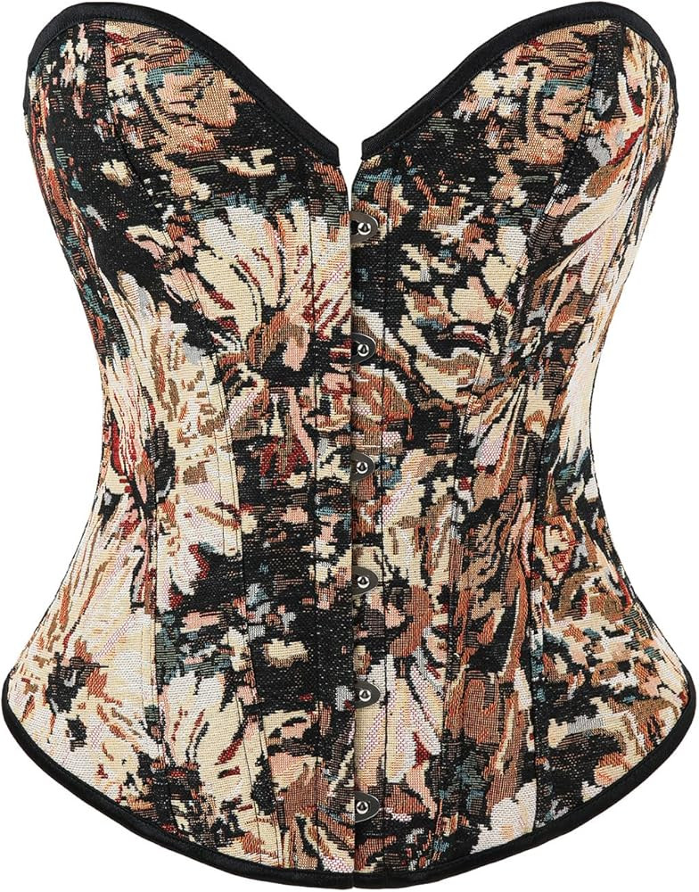 SHAPERIN Corset Tops for Women Vintage Floral Denim Overbust Corset Renaissance Bustier Top Waist... | Amazon (US)