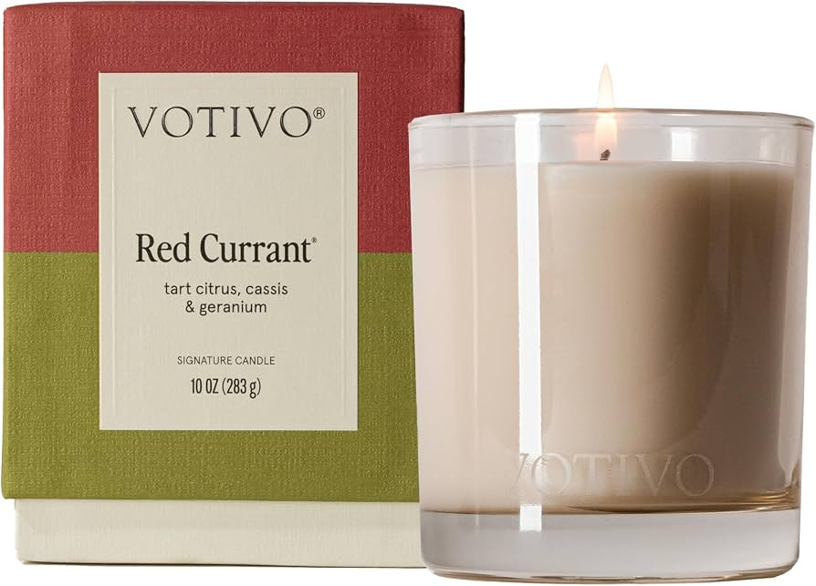 Votivo Red Currant 10 oz Signature Candle | Soy Wax Blend | Luxury Glass Jar & Box | Home Decor G... | Amazon (US)