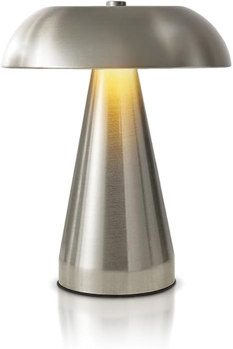 Portable LED Desk Lamp, Cordless Metal Table Lamp, 3-Color Touch Control Rechargeable Light, 3-Le... | Amazon (US)