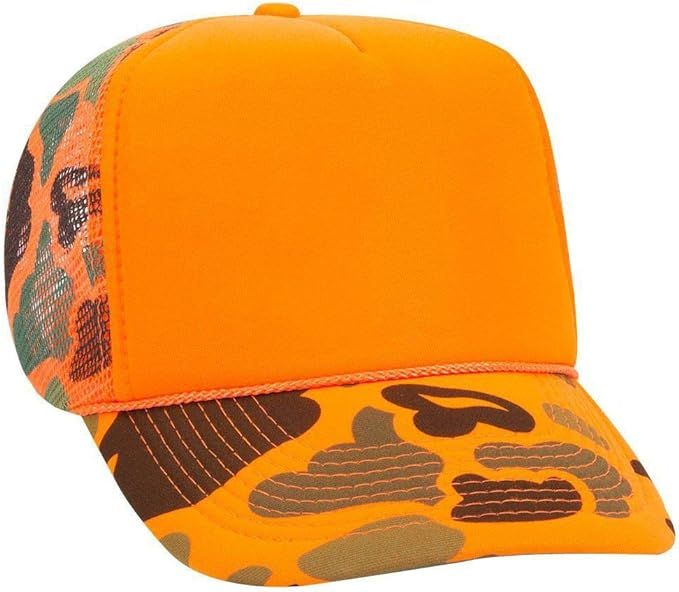 OTTO Neon Camouflage Foam Front 5 Panel High Crown Mesh Back Trucker Hat | Amazon (US)
