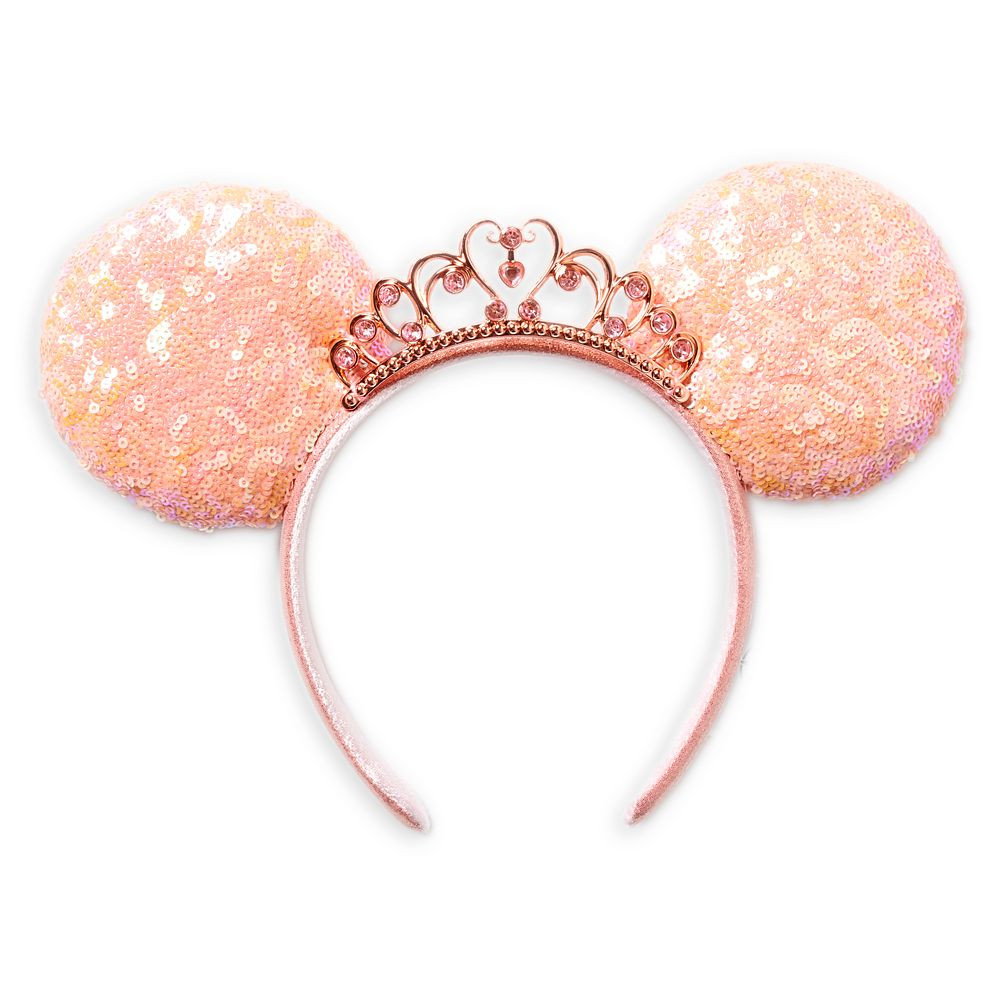 Disney Princess Sequined Ear Headband – Coral | Disney Store
