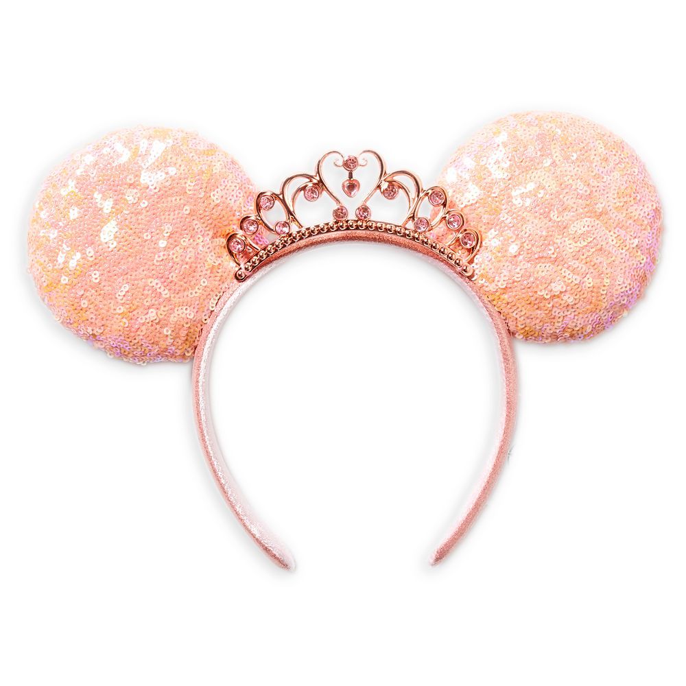 Disney Princess Sequined Ear Headband – Coral | Disney Store