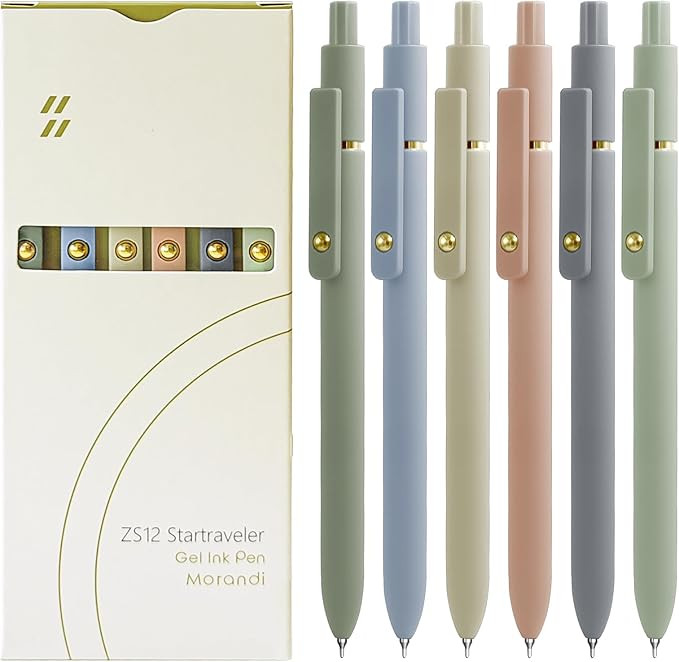 UIXJODO Gel Pens, 6 Pcs Black Ink Pens for Women, 0.5mm Fine Point Smooth Writing Pens, High-End ... | Amazon (US)