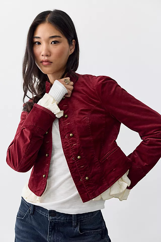 Cloud Nine Ruffle Cadet Jacket | Free People (Global - UK&FR Excluded)
