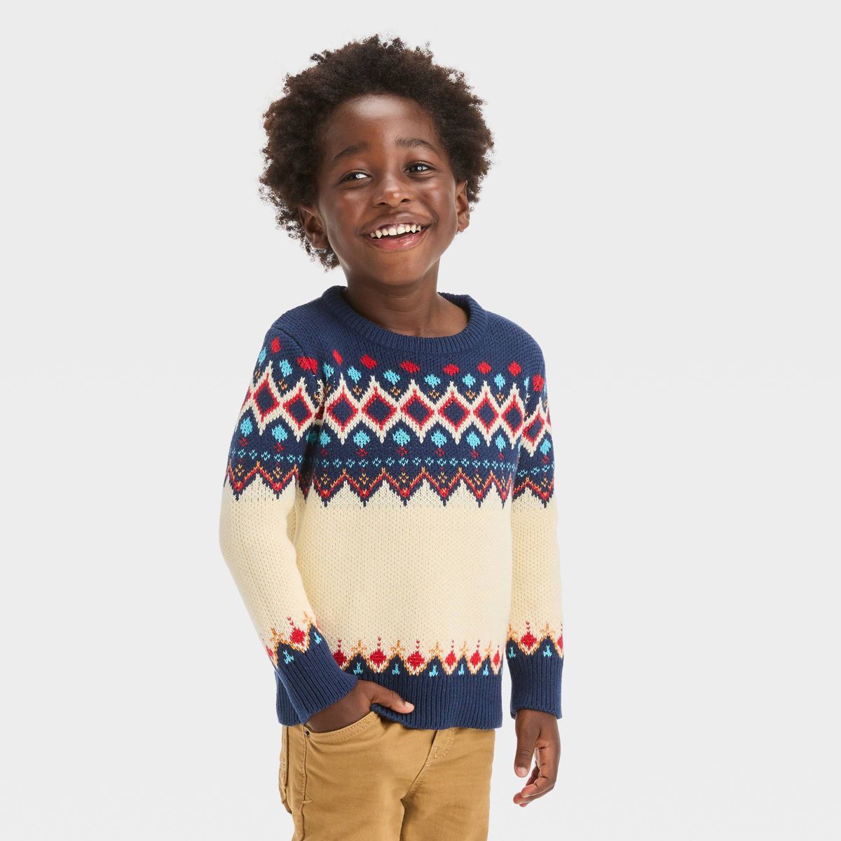 Toddler Boys' Sweater - Cat & Jack™ Cream 4T | Target