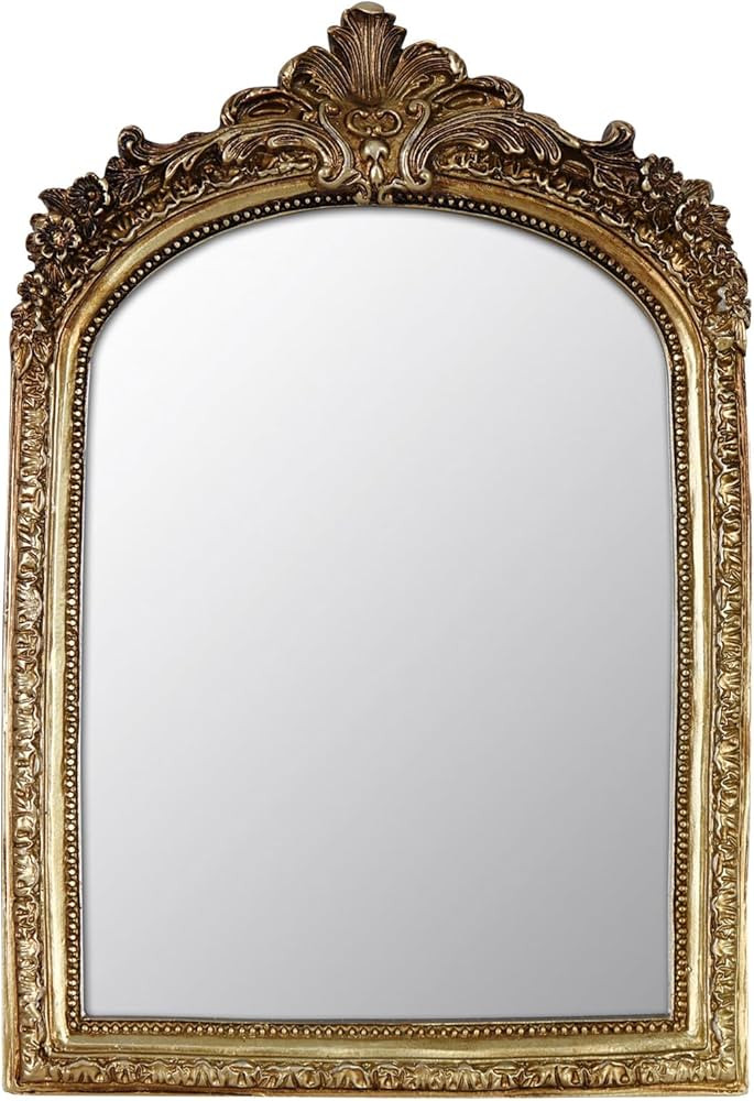 Small Decorative Arched Mirror, Vintage Gold Resin Frame, 6.8 x 10 inches, Wall or Tabletop (Vint... | Amazon (US)