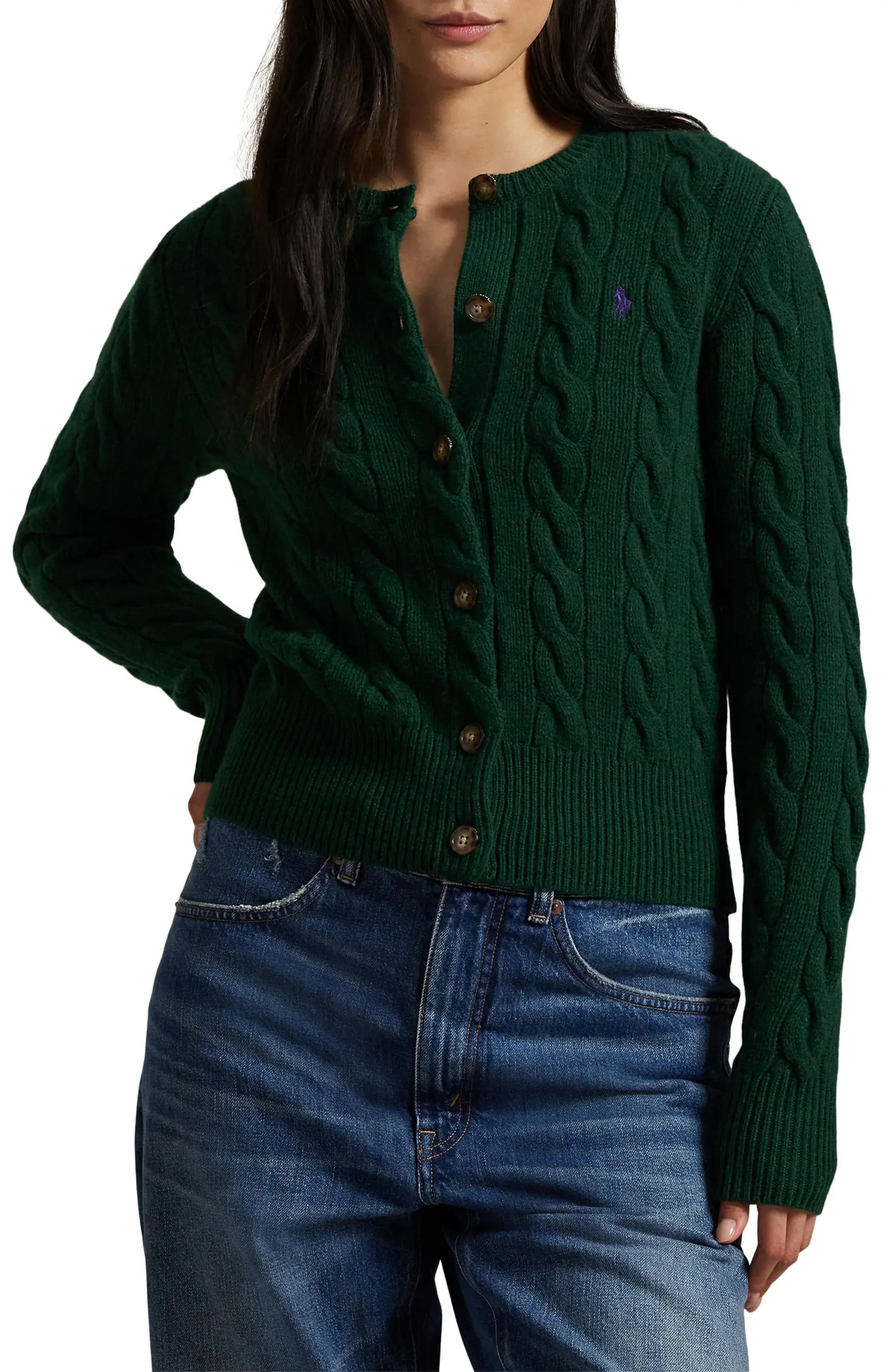 Cable Knit Wool & Cashmere Cardigan | Nordstrom