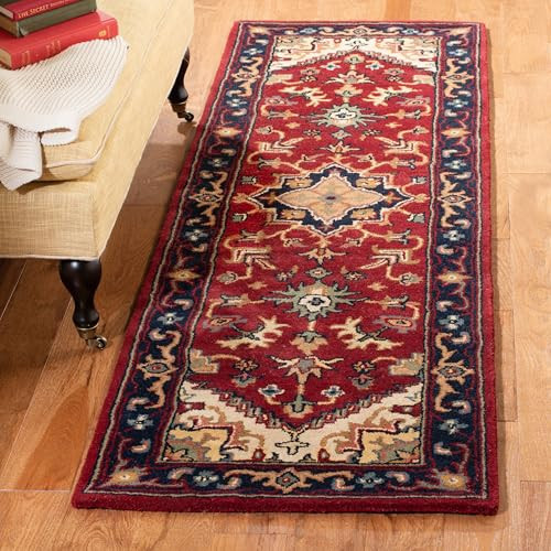 SAFAVIEH Heritage Collection Runner Rug - 2'3" x 6', Red, Handmade Wool, Traditional Oriental Medallion Design, Ideal for Hallway, Foyer, Entryway, Bedroom (HG625A) | Amazon (US)